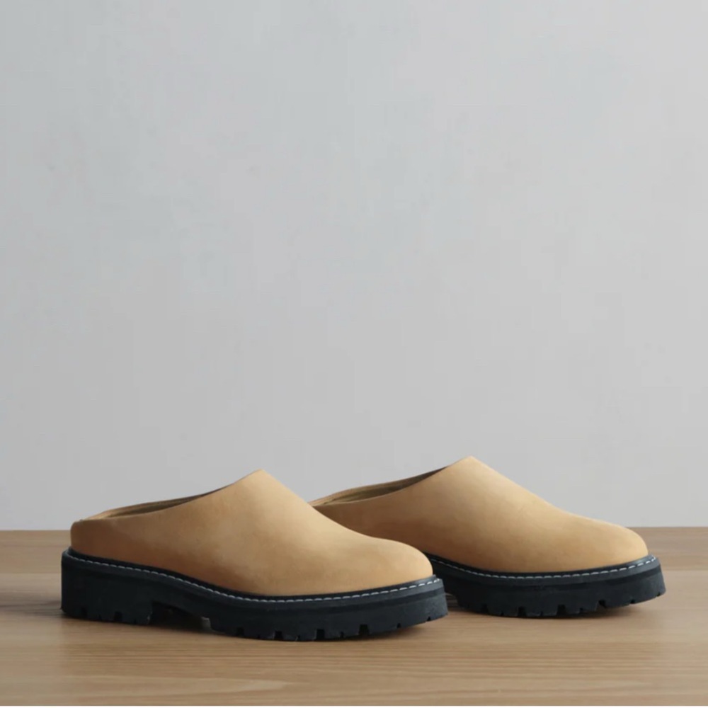 Jenni Kayne Tan Mules with Black Soles